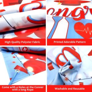 KatchOn, Congrats Nurse Banner Red and Blue - 72x44 Inch | Nurse Graduation Banner, Nursing Graduation Decorations Class Of 2024 | Congrats Nurse Party Decorations, Nursing Graduation Party Supplies