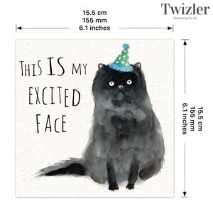 Twizler Funny Birthday Card Cat – Funny Birthday Card Women – Funny Birthday Card Men – Funny Birthday Card For Her – Funny Birthday Card For Him - Funny Card Birthday – Happy Birthday Card – Cat Card