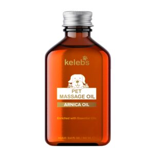 kelebs dog joint supplement massage oil | pain relief for dogs | dog hip and joint supplement | dog arthritis pain relief | active & senior dog supplements | organic blend essential oils with arnica