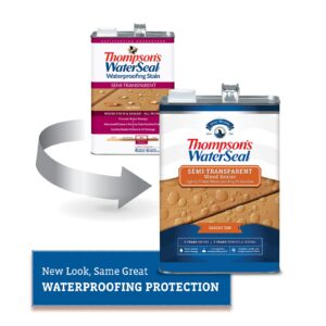 Thompson’s WaterSeal Semi-Transparent Waterproofing Wood Stain and Sealer, Desert Tan, 1 Gallon