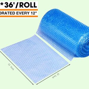 packbabol Bubble Cushioning Wrap Rolls 2-Pack, 12 Inch x 72 Feet 3/16" Air Bubble, Bubble Moving Wrap for Packing, Moving Supplies, Small business