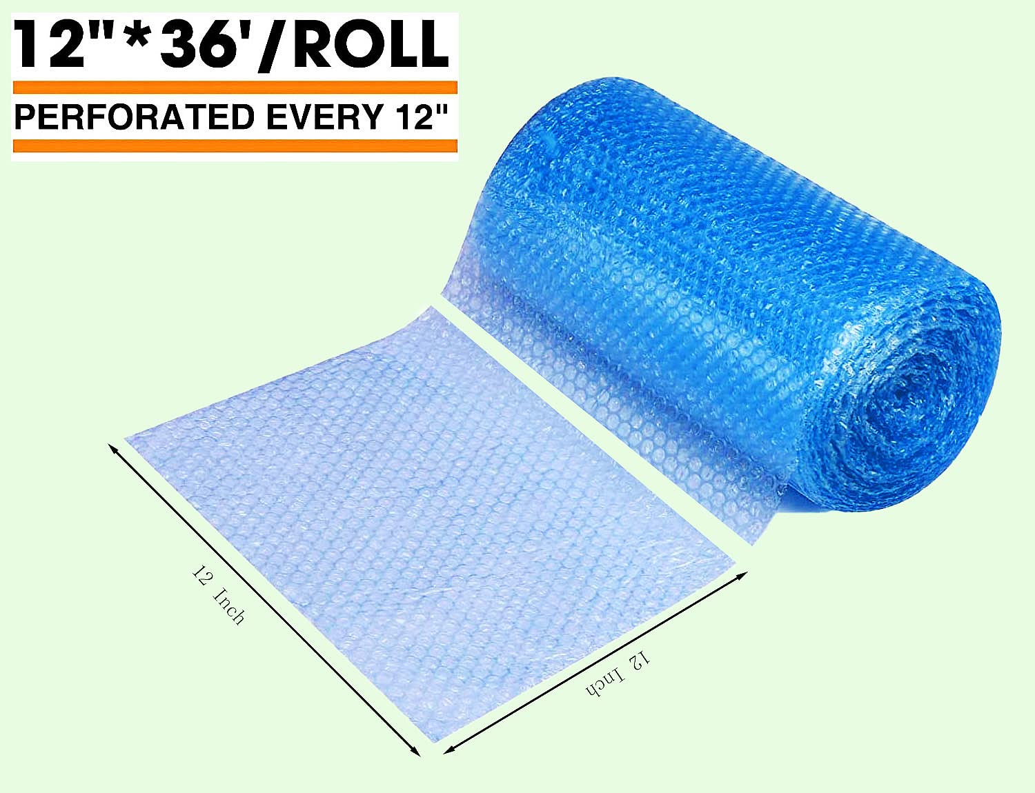 packbabol Bubble Cushioning Wrap Rolls 2-Pack, 12 Inch x 72 Feet 3/16" Air Bubble, Bubble Moving Wrap for Packing, Moving Supplies, Small business