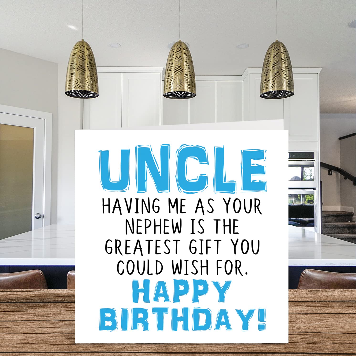 Stuff4 Funny Birthday Cards for Uncle - Having Me As Your Nephew Greatest Gift Wish - Joke Happy Birthday Card for Uncle from Nephew, Birthday Gifts, 5.7 x 5.7 Inch Mens Birthday Greeting Cards