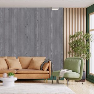 LiKiLiKi Wood Contact Paper Wood Wallpaper Light Gray Wood Grain Contact Paper Grey Peel and Stick Wallpaper Self-Adhesive Removable Wall Paper for Cabinets and Drawers Countertops Vinyl 15.7"x118"