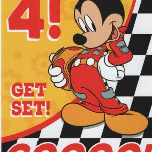 Expressions by Hallmark Racecar Mickey Mouse Kids 4th Birthday Greeting Card Get Set! Goooo!