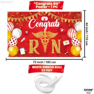 KatchOn, Congrats RN Graduation Banner - Large 72x44 Inch | Red Congrats Nurse Banner, Nurse Graduation Decorations | RN Graduation Party Decorations, Nursing Graduation Decorations Class Of 2024