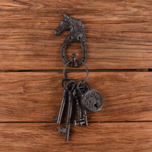 BRASSTAR Cast Iron Horse Head Single Wall Coat Hook Hanging for Coats, Bags, Hats, Towels, Keys, Rustic Retro Home Decorative Gift TQGJPT269