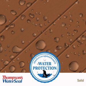 Thompson’s WaterSeal Solid Color Waterproofing Wood Stain and Sealer, Chestnut Brown, 1 Gallon