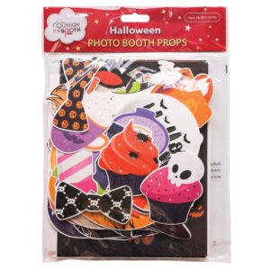 Halloween Photo Booth Props - 41-pc Photobooth Kit with 8 x 10-Inch Sign, 60 Adhesive Pads, and 45 Sticks - Halloween Photo Props - Halloween Selfie Props - Halloween Photo Booth Decorations