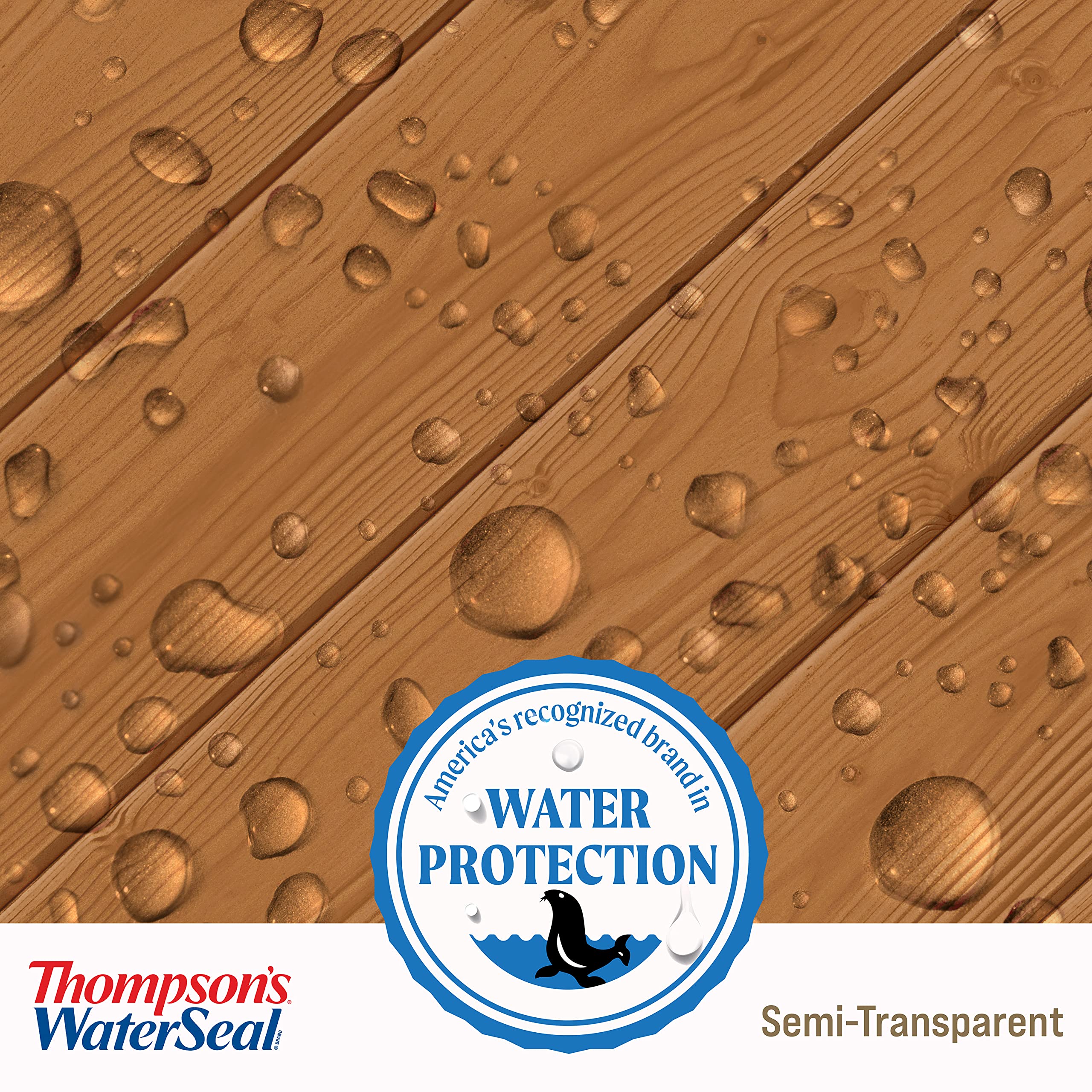 Thompson’s WaterSeal Semi-Transparent Waterproofing Wood Stain and Sealer, Desert Tan, 1 Gallon