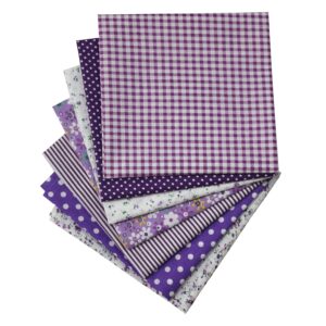 OZXCHIXU 7PCS/lot Purple Series Floral Cotton Fabric Quilting Patchwork Fabric Fat Quarter Bundles Fabric for Scrapbooking Cloth Sewing DIY Crafts Handmade Bags Pillows 19.7X19.7inches