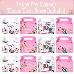 C L cooper life 24pcs Spa Day Makeup Treat Boxes Makeup Party Favor Goodie Gift Boxes for Female Bridal Shower Bachelorette Salon Cosmetics Themed Birthday Party