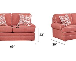 American Furniture Classics Coral Springs Model 8-020-S260C Loveseat with Two Matching Pillows