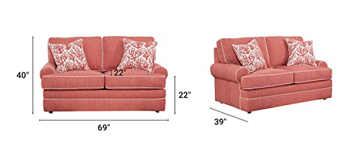 American Furniture Classics Coral Springs Model 8-020-S260C Loveseat with Two Matching Pillows