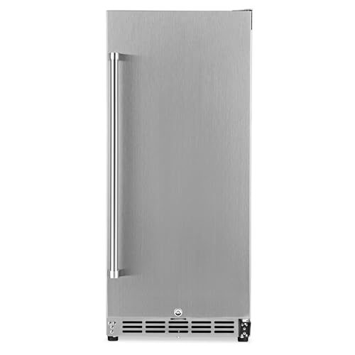 NewAir 15" Commercial Beverage Refrigerator | Weatherproof Stainless Steel Fridge | Built-In or Freestanding Outdoor Patio Fridge For Beer, Wine, Food NCR032SS00