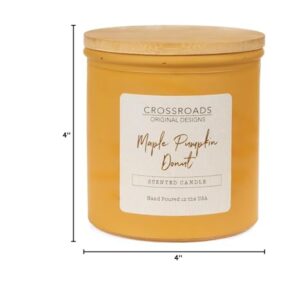 Crossroads Maple Pumpkin Donut Colored Glass Candle, 14 Oz