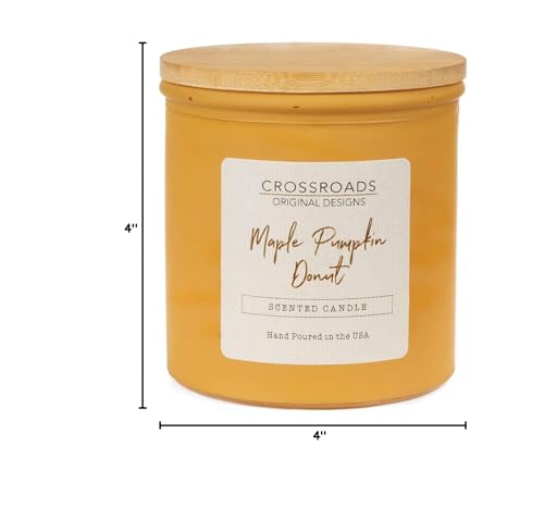 Crossroads Maple Pumpkin Donut Colored Glass Candle, 14 Oz