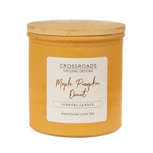 crossroads maple pumpkin donut colored glass candle, 14 oz