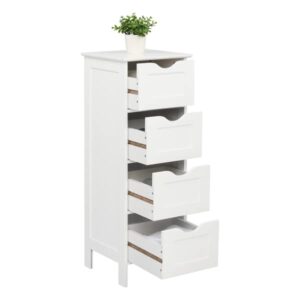 Bathroom Furniture Sets Floor Cabinet for Living Room Kitchen Study Entryway 4 Drawers, Towel Rack