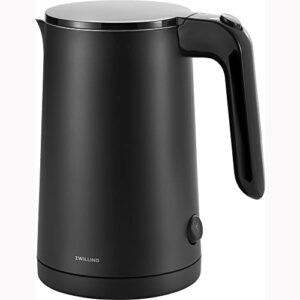 zwilling enfinigy cool touch 1-liter electric kettle, cordless tea kettle & hot water - black