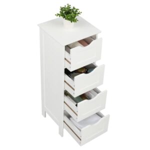 Bathroom Furniture Sets Floor Cabinet for Living Room Kitchen Study Entryway 4 Drawers, Towel Rack