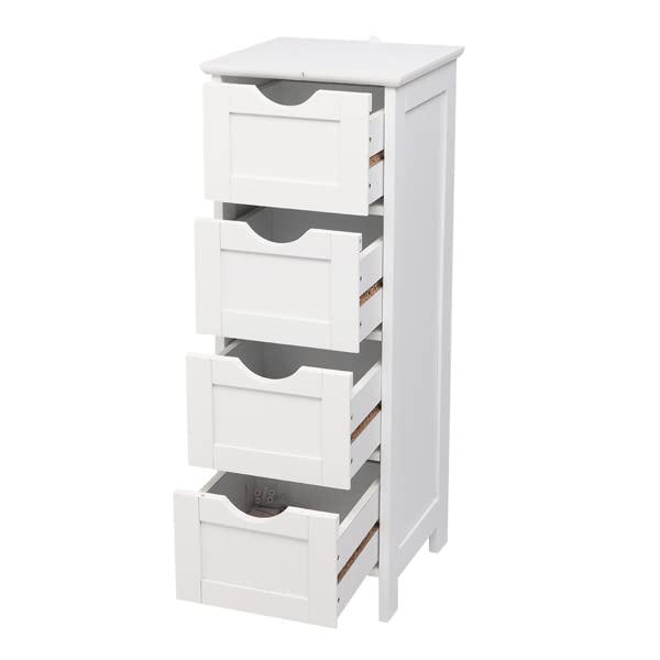 Bathroom Furniture Sets Floor Cabinet for Living Room Kitchen Study Entryway 4 Drawers, Towel Rack