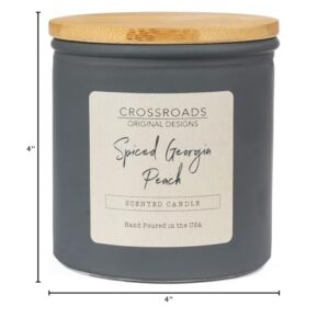 Crossroads Spiced Georgia Peach Colored Glass Candle, 14 Oz