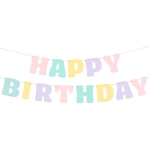 xo, Fetti Pastel Happy Birthday Banner - 1 Piece | Rainbow Bday Party Decorations, Cute Birthday Decor, Sweet 16, 21st