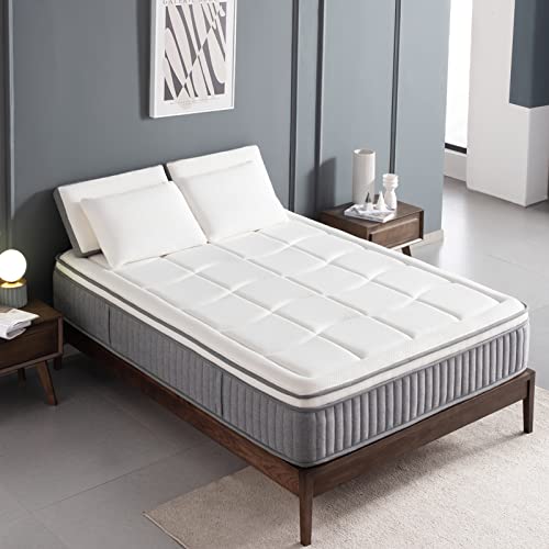 Full Mattress, DIGLANT 12 Inch Euro Top Hybrid Mattress, Gel Memory Foam with Pocket Spring Mattress in a Box and Balance Support, Medium Feel Mattress, CertiPUR-US Certified