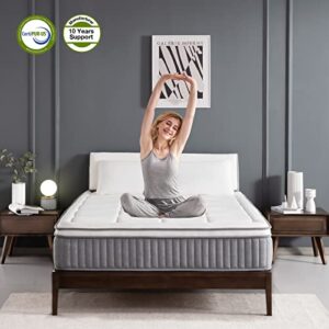 Full Mattress, DIGLANT 12 Inch Euro Top Hybrid Mattress, Gel Memory Foam with Pocket Spring Mattress in a Box and Balance Support, Medium Feel Mattress, CertiPUR-US Certified