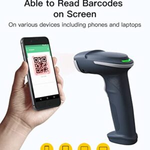 Inateck QR Barcode Scanner, 2D Wireless Barcode Scanner, 3 in 1 Barcode Reader, Screen Scanning, BCST-54 Blue