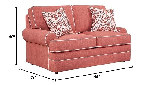 American Furniture Classics Coral Springs Model 8-020-S260C Loveseat with Two Matching Pillows