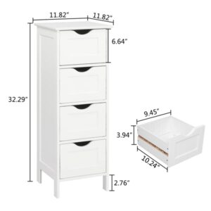 Bathroom Furniture Sets Floor Cabinet for Living Room Kitchen Study Entryway 4 Drawers, Towel Rack