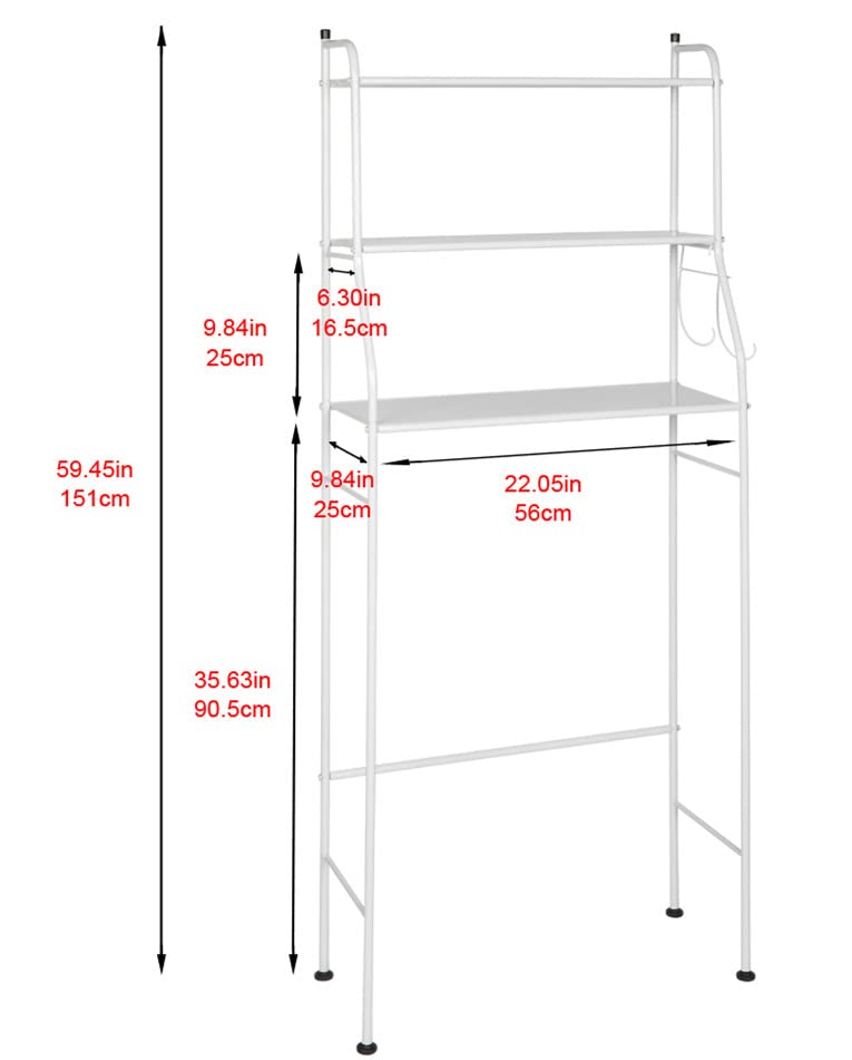 be current Over-The-Toilet Storage Rack, 3-Tier Bathroom Organizer Shelf, Freestanding Space Saver Toilet Stands, 3-Shelf Over The Cabinet Tower White