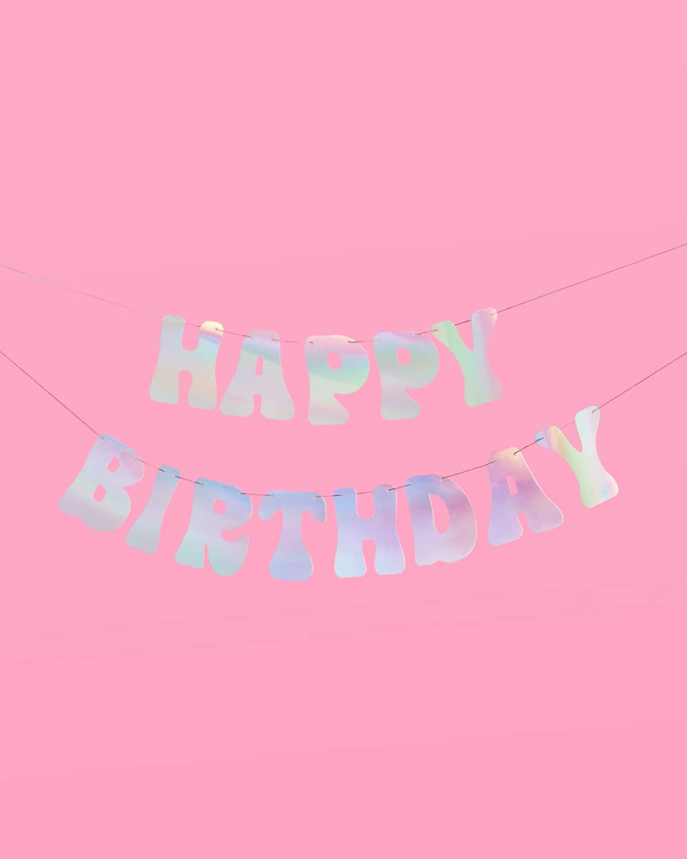 xo, Fetti Iridescent Happy Birthday Foil Banner - 5 Ft. | Bday Party Decorations, 70s Cool Birthday Decor, Sweet 16, 21st