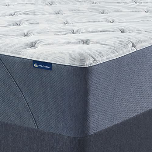 Serta Perfect Sleeper 11 Inch Cal King Gel Memory Foam Hybrid Mattress, Medium, USA Built, 100-Night Trial, CertiPUR-US Certified - Tranquil Wave, White and Light Blue