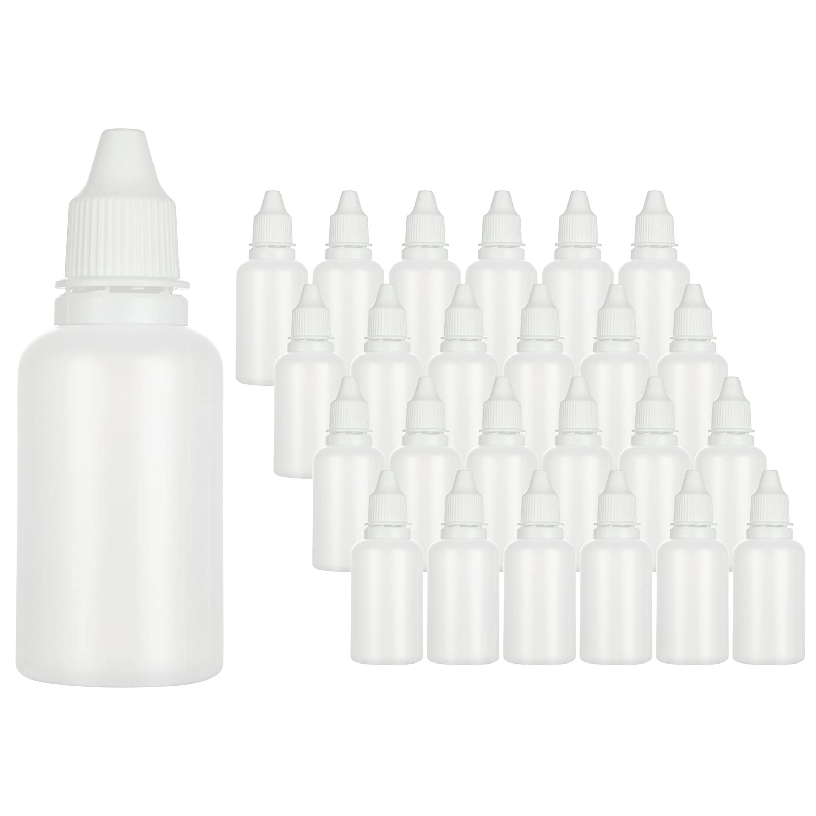 AKOLAFE 100PCS 30ml Plastic Empty Liquid Dropper Bottles with Caps 1oz Refillable Ldpe Plugs Essential Oil Bottle Container Empty Squeezable Liquid Dropper Bottle for Travelers