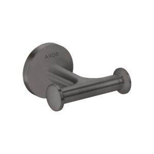 axor universal circular 3-inch modern double hook in brushed black chrome, 42812340