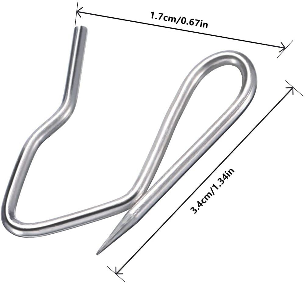 LKERLAN Heavy-Duty Offset Pin-On Drapery Hooks, 28 Hooks per Pack (28)