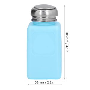 Garosa 200ML Press Type Solvent Dispenser Push Type Anti Static Alcohol Bottle Push Down Pump Dispenser Bottle ESD Bottle with Stainless Steel Lid(blue)