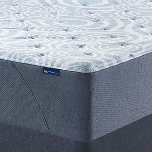 Serta Perfect Sleeper 12 Inch Twin XL Gel Memory Hybrid Mattress, Ultra Plush, USA Built, 100-Night Trial, CertiPUR-US Certified - Renewed Relief, White and Dark Blue