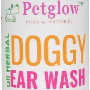 Petglow Dog Ear Cleaner, Gentle Wax Remover, Gentle Ear Cleaning Drops, Effective Ear drops for Itch, Odor, Aloe Vera and Turmeric Ear Cleaning Solution for Dogs, Cruelty-Free