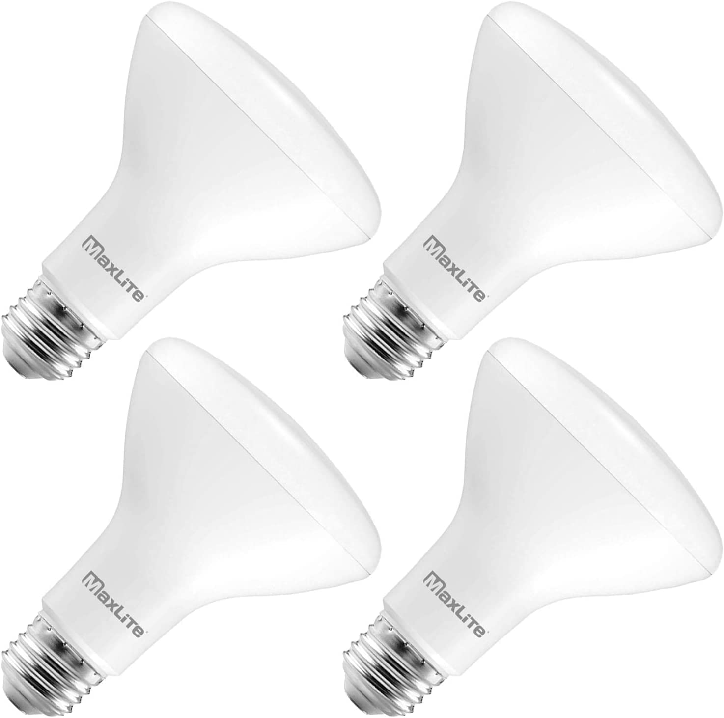 MaxLite LED BR Reflector LAMP 8W BR30 DIM 5000K 4PK, White (8BR30D50/4P/WS)