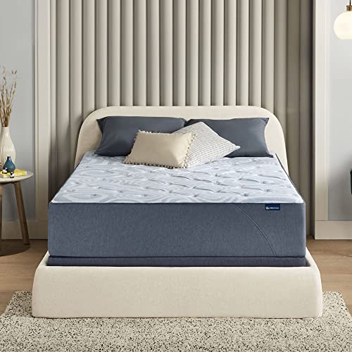 Serta Perfect Sleeper 12 Inch Twin XL Gel Memory Hybrid Mattress, Ultra Plush, USA Built, 100-Night Trial, CertiPUR-US Certified - Renewed Relief, White and Dark Blue