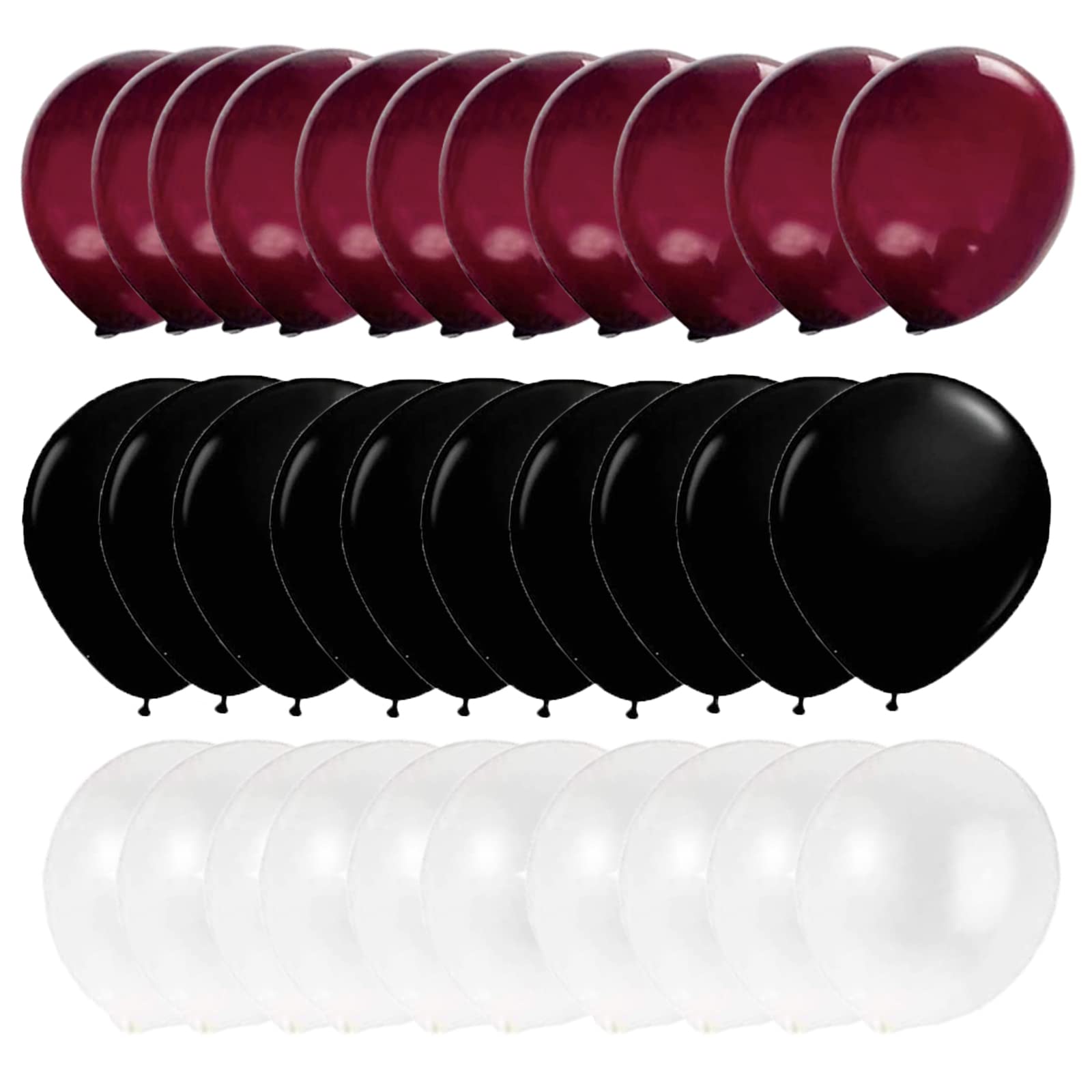 Graduation Decorations Maroon Black 2024/Burgundy Black Graduation Party Decorations 30Pcs Burgundy White Black Balloons/Maroon Party Decorations Birthday Wedding/Maroon Graduation Party