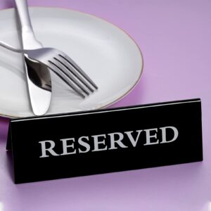 12 Pieces Reserved Table Sign for Wedding Table Acrylic Reservation Signs for Tables Black Reserved Seat Signs for Restaurants Wedding Sign Reserved Table Tent Sign Guest Reservation Sign for Table