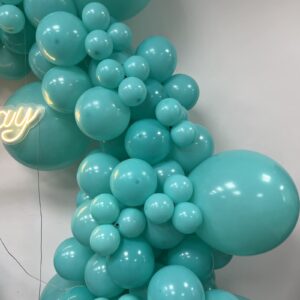 MEBAY 100 Pcs Teal Blue Balloons Different Sizes 18 12 10 5 Inch Party Balloon Garland Arch Kit for Birthday Wedding Baby Shower Graduation Halloween Anniversary Bride Party Decoration