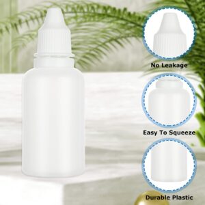 AKOLAFE 100PCS 30ml Plastic Empty Liquid Dropper Bottles with Caps 1oz Refillable Ldpe Plugs Essential Oil Bottle Container Empty Squeezable Liquid Dropper Bottle for Travelers