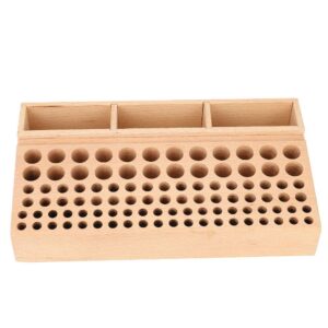 Leather Tool Holder, 100 Holes Leather Craft Rack Stand DIY Wooden Leathercraft Tool Storage Box Organizer Tool Case, for Leather Working Making Punch Tools Organization(Storage rack 100 holes)