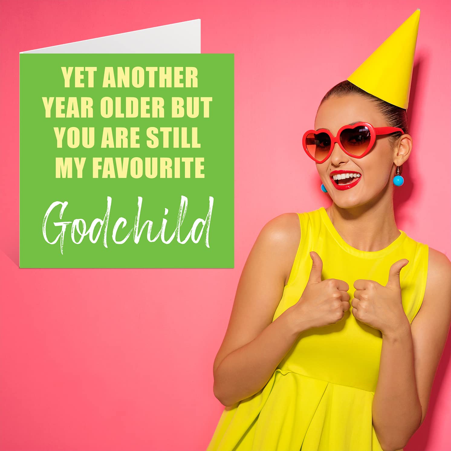 Funny Birthday Cards for Godchild - Another Year Older Still My Favourite - Happy Birthday Card from Godparent Birthday Gifts, 5.7 x 5.7 Inch Joke Humor Greeting Cards for Godson Goddaughter